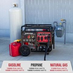 DS13000MXT 13,000-Watt 500Cc Tri Fuel Portable Generator – Gas, Propane & Natura
