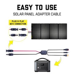 MC4 Solar Panel to Power Station Adapter Cable, XT60 / Anderson / DC5521 Plug
