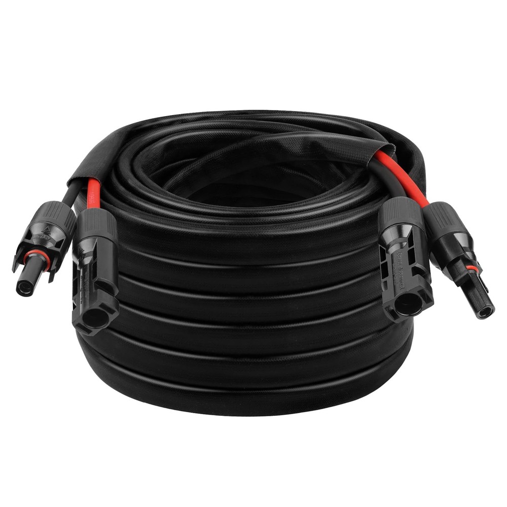 Solar PV Extension Cord 50FT 10AWG Waterproof Connector