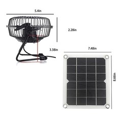 5W Solar Panel Dual USB Fan Set Portable Charger