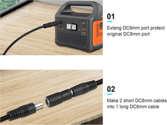 PNGKNYOCN DC 8MM Coupler Male to Female,Dc7909 Power Connector Converter Plug fo