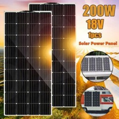 Flexible Solar Panel 200W 18V Waterproof For RV Boat Camper Home Charge