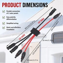 Solar Parallel Connectors for 2 Solar Panels