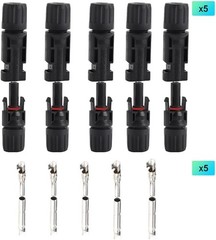 10PCS IP67 Waterproof Solar Connectors 5 Pairs 10AWG Male/Female PV