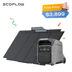 EcoFlow DELTA Pro 3 4kWh Power Station+2X400W Solar Panel Solar Generator