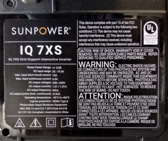 Solar Panels SunPower w/ Enphase IQ 7XS Micro Inverter SPR-X21-350-BLK-E-AC, AZ