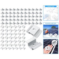 100 Solar Mid Clamps for Secure Solar Panel Mounting – Quality Aluminum Design