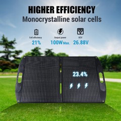 100W 12V Solar Panel Folding Case Mono High Efficiency PV for Sunshed/RV/Home