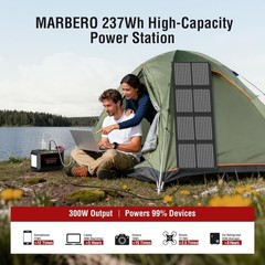 Portable Power Station 300W MARBERO 237Wh Camping Solar Generator Backup Lith…