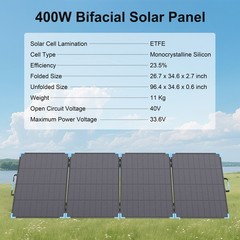 E-POWO Bifacial Solar Panel 400W 220W 110W for Ecoflow DELTA 2 Power Station