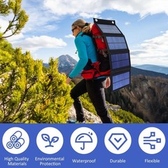 100W FOLDING SOLAR PANEL CHARGER WATERPROOF FLEXIBLE USB FOR PHONE CAMPING HIKE