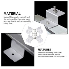 4Pcs Aluminum Solar Panel Rack for Home Mounting Bracket