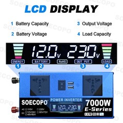 7000W Solar Power Supply 800W Panel 100A Controller 12V/24V DC to AC 110V/220V