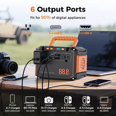 TAKKI 88Wh Portable Power Station 24000mAh Solar Generator AC DC USB Camping