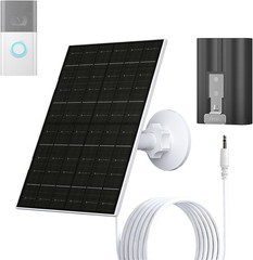 FUTURENZEN 7W Solar Panel Kit with 2600Mah Battery for Ring Video Doorbell 2/3/3