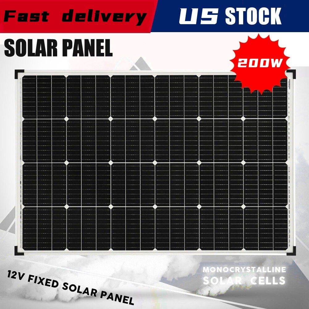 201 Watt Mono Solar Panel 12V Battery Charger Home Boat Camp RV Off Grid Charge