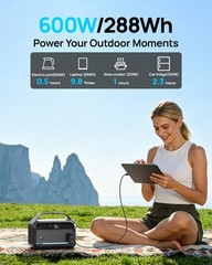 Portable Power Station 1200W Surge, 288Wh LiFePO4 Battery Solar Generator, Po…