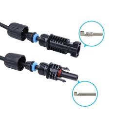 Renogy 20FT 10AWG Solar Extension Cables M&F Connector Black&Red 1 Pair
