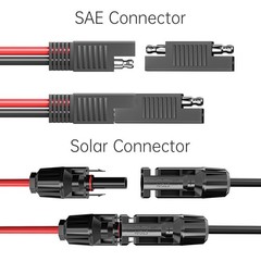 Solar Panel Connectors to SAE Adapter Cable 10AWG Solar to SAE PV Extension Wire