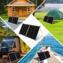 DOKIO 200W Portable Solar Suitcase Panel Kit for RVs/campers/off-grid battery