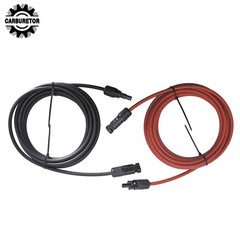 Solar Panel Extension Cable Wire Connector 1 Pair 15ft Black + Red 10 AWG