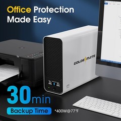 Goldenmate UPS 800W LiFePO4 Battery Pure Sine Wave Automatic Shutdown for NAS/PC
