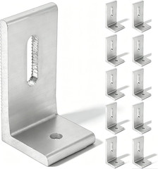 10Pcs L Foot Solar Mount, Aluminum Alloy Photovoltaic Panel Mounting Bracket, Ph