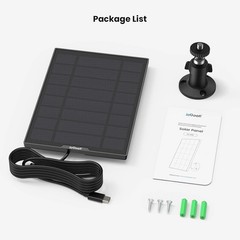 Solar Panel for Wireless Outdoor Security Camera,with DC 5V 3W Type C,No Camera