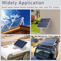 2x 28″ Solar Panel RV Tilt Mount Brackets Kit Roof Flat Surface Adjustable Frame