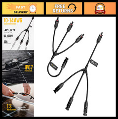 Solar Panel Y Branch Connectors – 1 to 3 Parallel Connectors, Solar Cable Plug K