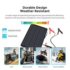 Renogy 10W Solar Trickle Charger Portable Battery Maintainer with Lighter Plug