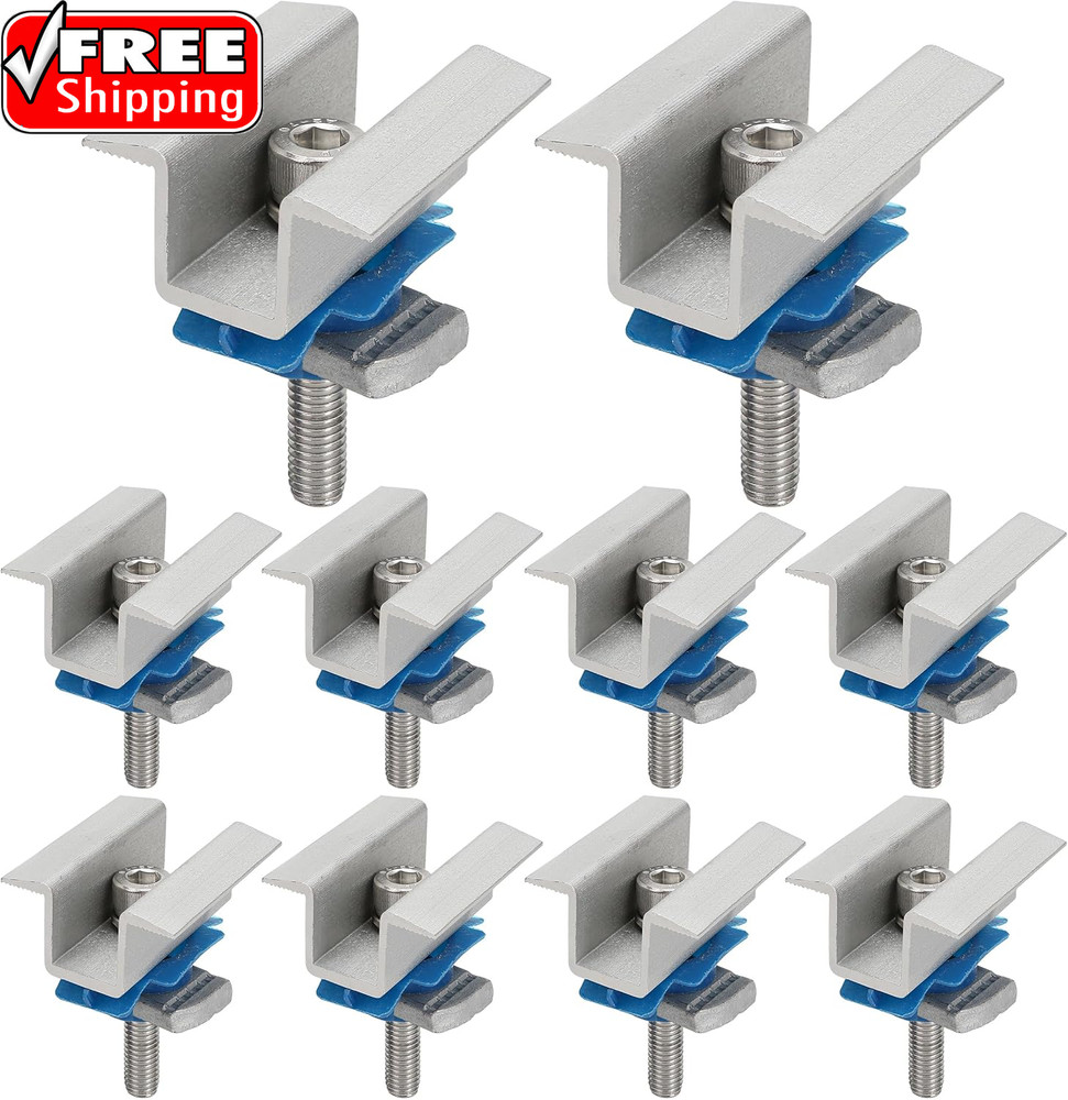 10 Pcs Adjustable Solar Panel Mounting Bracket Clamps Wide Photovoltaic Support