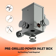 A A IN 30 Amp Generator Cord 25FT and Power Inlet Box, Pre-Drilled 30 Amp Genera