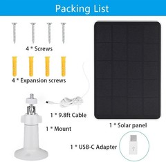 Solar Panel Charger Compatible with eufyCam 3/3C/2/2 Pro/2C/2C Pro/E/SoloCam E20