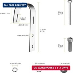 4PCS Solar Panel Mounting Brackets for Balcony & Fence, No Drill | 304 Sta