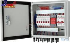 Hardcover 6 Strings Solar Combiner Box 80A DC Main Circuit Breaker w/Power Surge