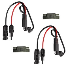 2x Solar Panel Extension Cable 2FT 10AWG, SAE to SAE Polarity Reverse Adapter
