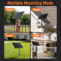 12V 10W Solar Panels Kits for Gate Opener Electric Fence | Smart MPPT
