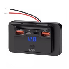 RV USB Charging Socket 36W Per USB-C Port Flip Cover Design Dust Proof Casing