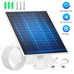 Solar Panel For CCTV Security Camera Micro USB Type-C Port Charger Outdoor 5W 5V