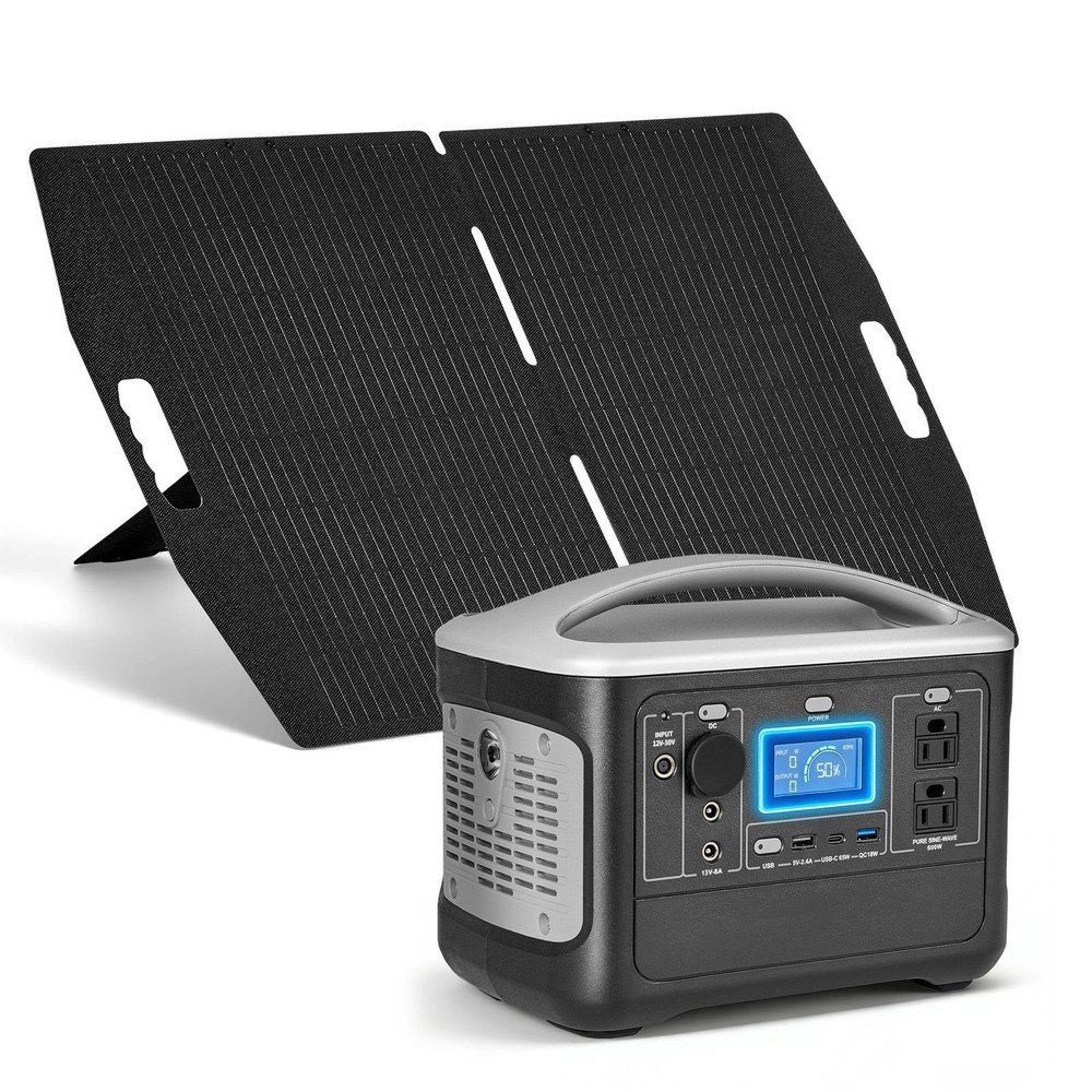Solar Generator 600W/493Wh + 100W Panel, 8 Outputs