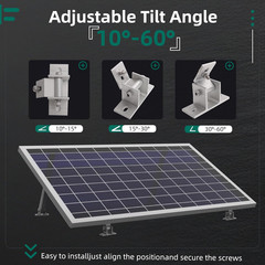 4 Pack Adjustable Solar Panel Tilt Mount Bracket Base, Tilt Angle 10°-60° Flat R