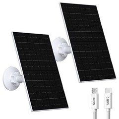 7W Solar Panel Compatible with Eufycam, USB-C Solar Charger for 5V 2 Pack