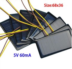 10PCS 5V 60mA 68*36 Micro Mini Solar Cell Panel Battery Charger for DIY Projects