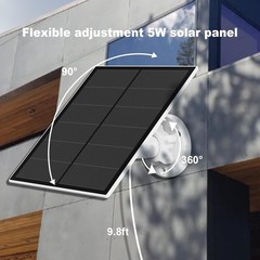 5W Solar Panel for Security Camera, USB Solar Panel for DC 5V Outdoor Recharg…