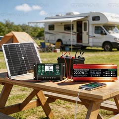 Grennova 2200W Real Power Solar Kit Pure Sine 60A MPPT RV Farm Home