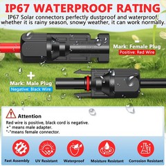Vansdon 2×40 Feet Solar Panel Extension Cable, 10AWG Solar Cable, Solar Panel…