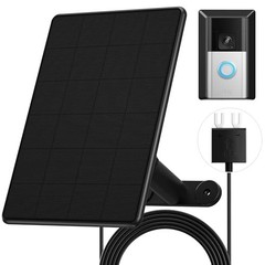 Solar Charger for Video Doorbell 3/4, Waterproof 6W Panel, Adjustable Mount, 10f
