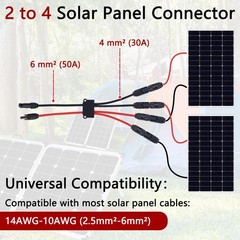 Solar Parallel Connectors for 2 Solar Panels