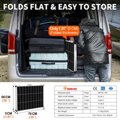 DOKIO 200W Portable Solar Suitcase Panel Kit for RVs/campers/off-grid battery